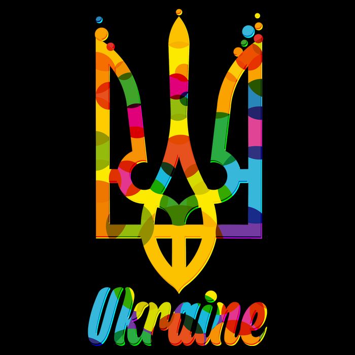 Stand With Ukraine Rainbow Dots Coat Of Arms Wool Snapback Cap