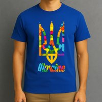 Stand With Ukraine Rainbow Dots Coat Of Arms T-Shirt