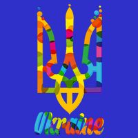 Stand With Ukraine Rainbow Dots Coat Of Arms Poster