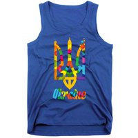 Stand With Ukraine Rainbow Dots Coat Of Arms Tank Top