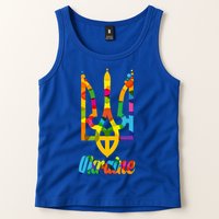 Stand With Ukraine Rainbow Dots Coat Of Arms Tank Top