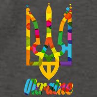 Stand With Ukraine Rainbow Dots Coat Of Arms Vector Backpack