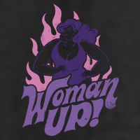 Strong Woman Up Flames 7 Panel Mesh Trucker Snapback Hat