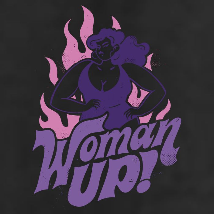 Strong Woman Up Flames 7 Panel Mesh Trucker Snapback Hat