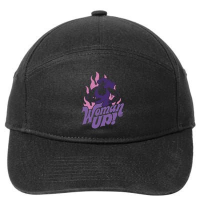 Strong Woman Up Flames 7-Panel Snapback Hat