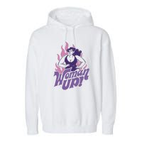 Strong Woman Up Flames Garment-Dyed Fleece Hoodie