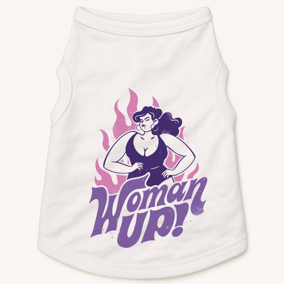 Strong Woman Up Flames Doggie Tank