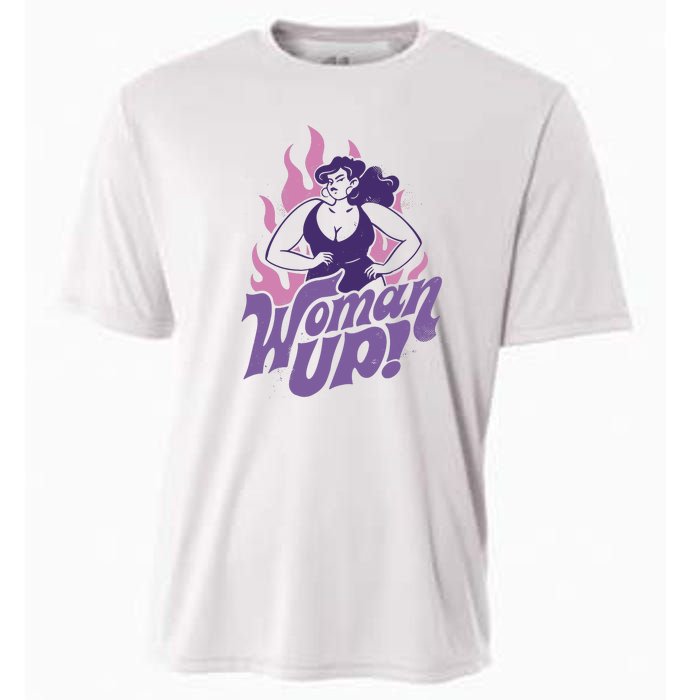 Strong Woman Up Flames Cooling Performance Crew T-Shirt