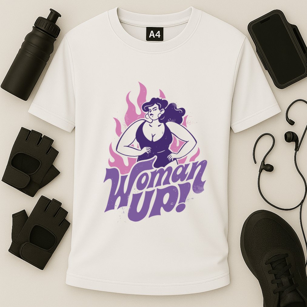 Strong Woman Up Flames Cooling Performance Crew T-Shirt