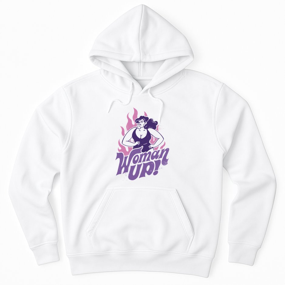 Strong Woman Up Flames Hoodie