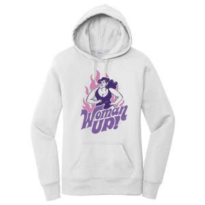 Strong Woman Up Flames Women's Pullover Hoodie