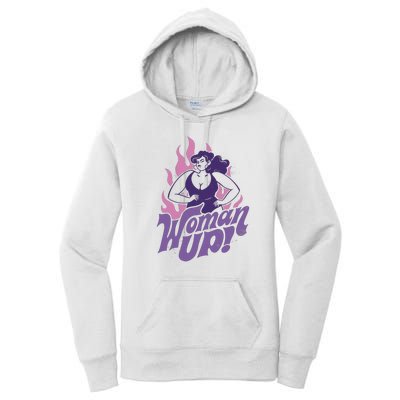 Strong Woman Up Flames Women's Pullover Hoodie