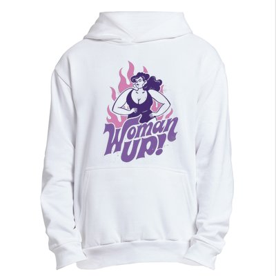 Strong Woman Up Flames Urban Pullover Hoodie