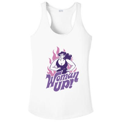 Strong Woman Up Flames Ladies PosiCharge Competitor Racerback Tank