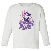 Strong Woman Up Flames Toddler Long Sleeve Shirt