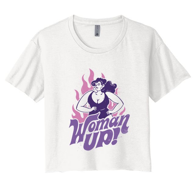 Strong Woman Up Flames Crop Top