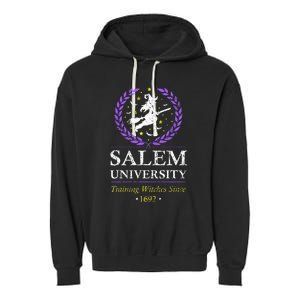 Salem Witch University Training Halloween Women Garment-Dyed Fleece Hoodie