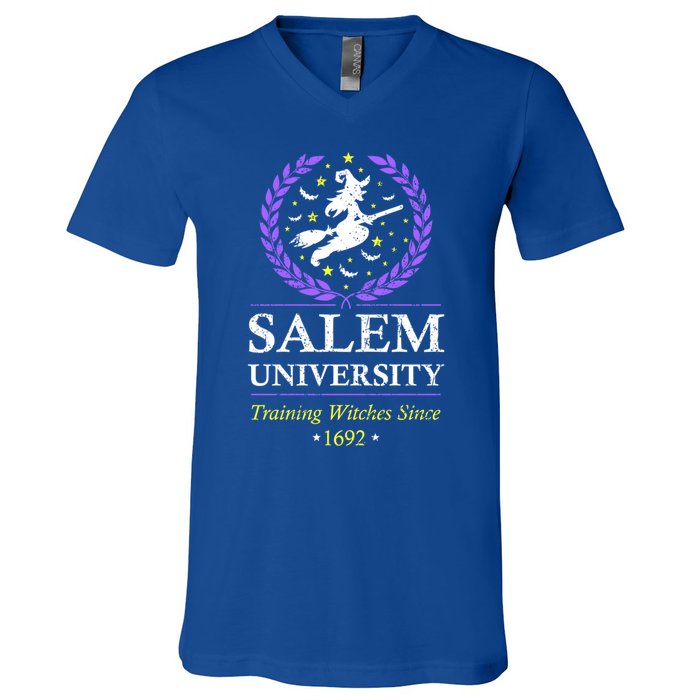 Salem Witch University Training Halloween Funny Gift V-Neck T-Shirt