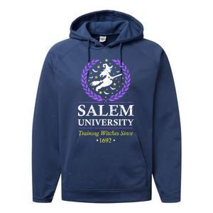 Salem Witch University Training Halloween Funny Gift Performance Fleece Hoodie