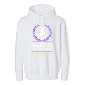 Salem Witch University Training Halloween Funny Gift Garment-Dyed Fleece Hoodie