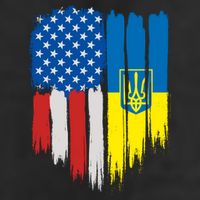 Stand With Ukraine Painted Distressed USA Ukrainian Flags Adult Drive Performance Visor