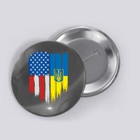 Stand With Ukraine Painted Distressed USA Ukrainian Flags Button