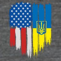 Stand With Ukraine Painted Distressed USA Ukrainian Flags Baby Bodysuit
