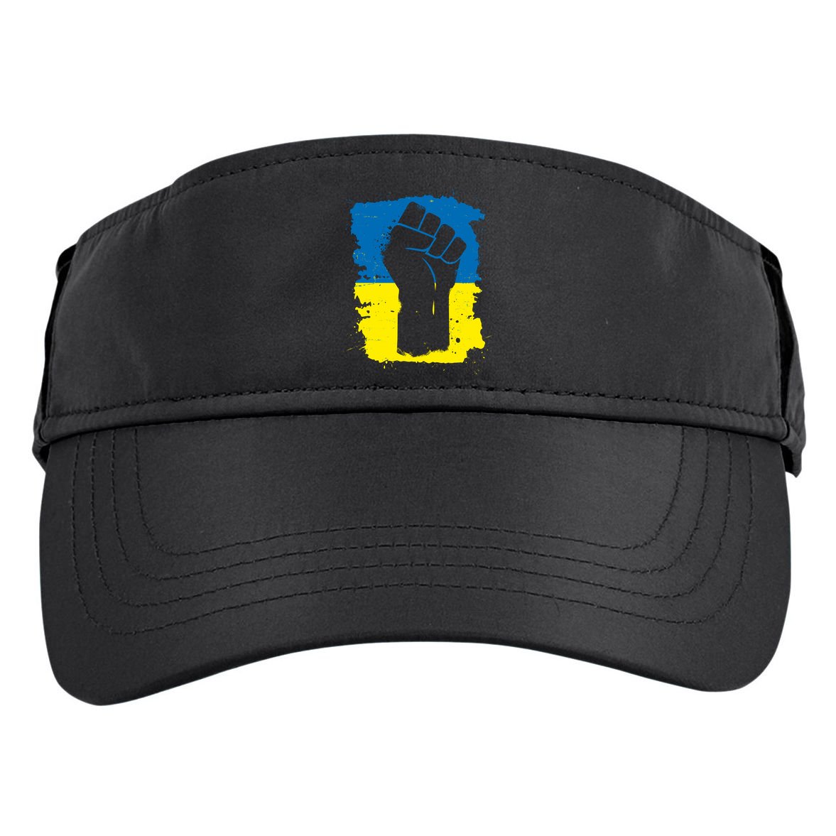 Stand With Ukraine Distressed Protest Fist Ukrainian Flag Adult Drive Performance Visor