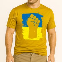 Stand With Ukraine Distressed Protest Fist Ukrainian Flag Performance Shirt