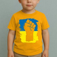Stand With Ukraine Distressed Protest Fist Ukrainian Flag Toddler T-Shirt