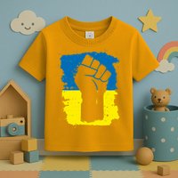 Stand With Ukraine Distressed Protest Fist Ukrainian Flag Toddler T-Shirt