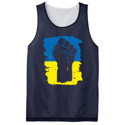 Stand With Ukraine Distressed Protest Fist Ukrainian Flag Mesh Reversible Basketball Jersey Tank