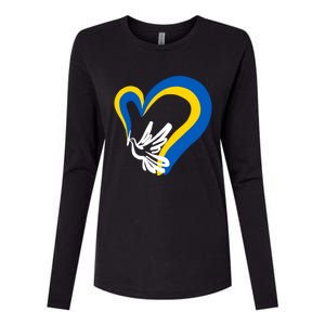 Stand With Ukraine Dove World Peace Strong Ukrainian People Gift Womens Cotton Relaxed Long Sleeve T-Shirt