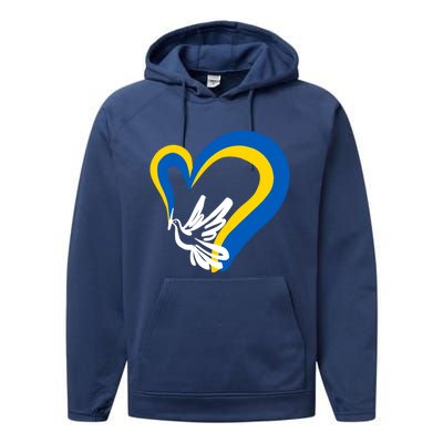 Stand With Ukraine Dove World Peace Strong Ukrainian People Gift Performance Fleece Hoodie