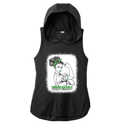 Scoliosis Warrior Unbreakable Bleached Scoliosis Awareness Gift Ladies PosiCharge Tri-Blend Wicking Draft Hoodie Tank