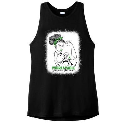 Scoliosis Warrior Unbreakable Bleached Scoliosis Awareness Gift Ladies PosiCharge Tri-Blend Wicking Tank