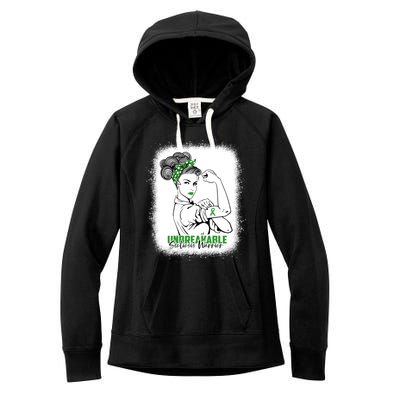 Scoliosis Warrior Unbreakable Bleached Scoliosis Awareness Gift Women's Fleece Hoodie