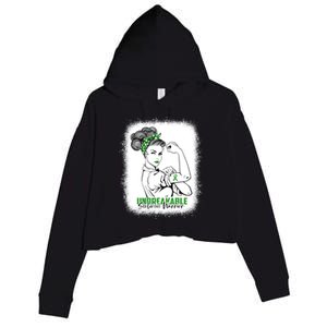 Scoliosis Warrior Unbreakable Bleached Scoliosis Awareness Gift Crop Fleece Hoodie