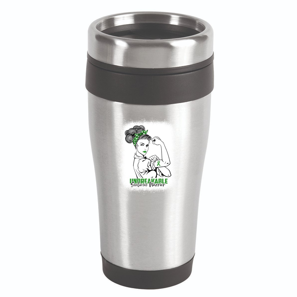 Scoliosis Warrior Unbreakable Bleached Scoliosis Awareness Gift 16oz Travel Tumbler