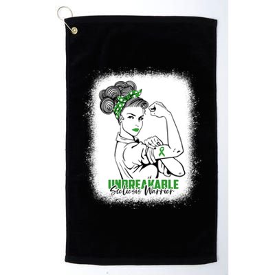 Scoliosis Warrior Unbreakable Bleached Scoliosis Awareness Gift Platinum Collection Golf Towel