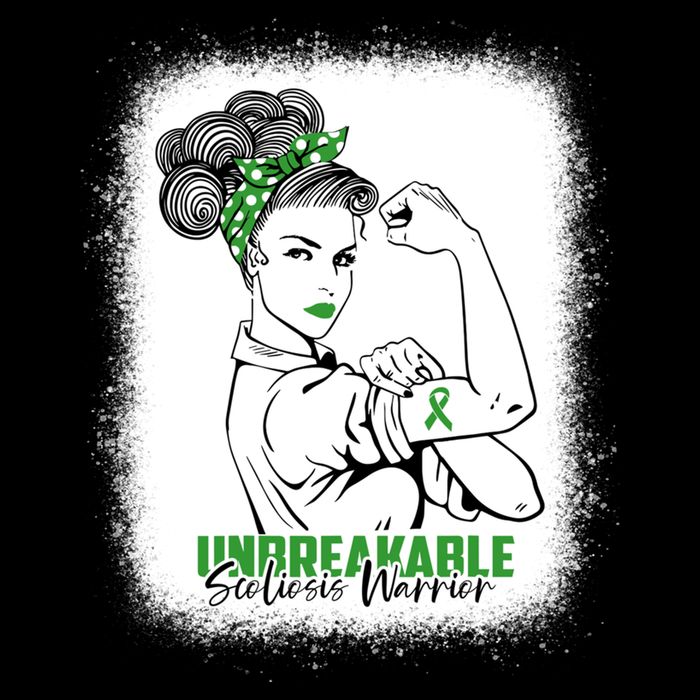 Scoliosis Warrior Unbreakable Bleached Scoliosis Awareness Gift Women's Crop Top Tee