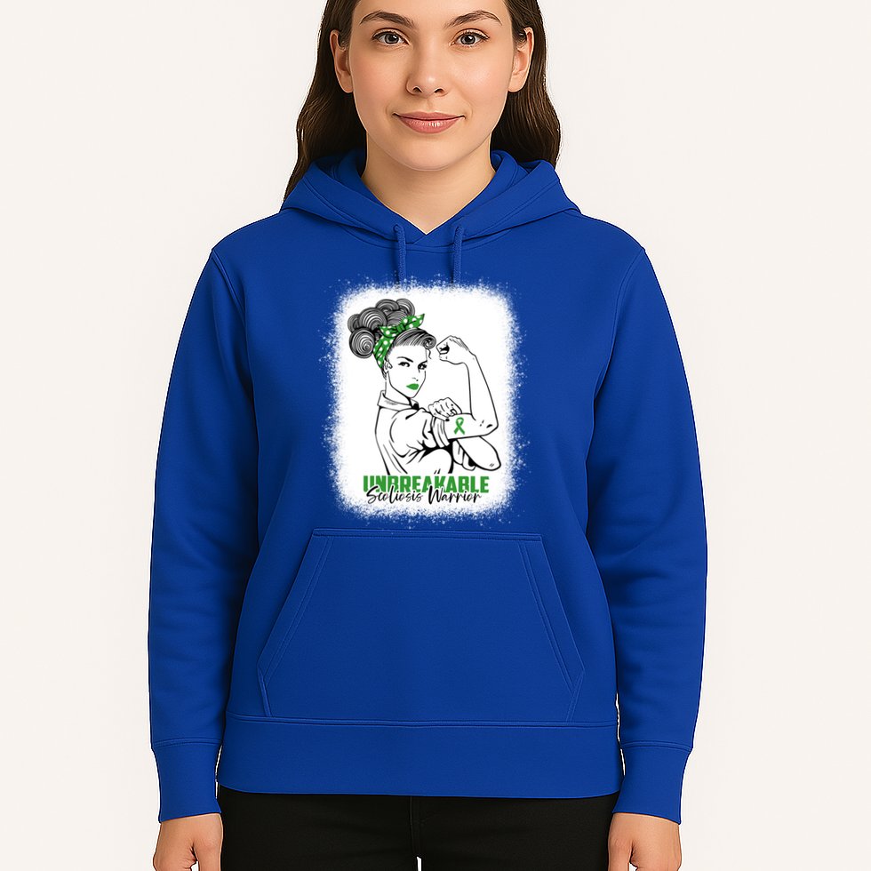 Scoliosis Warrior Unbreakable Bleached Scoliosis Awareness Gift Hoodie