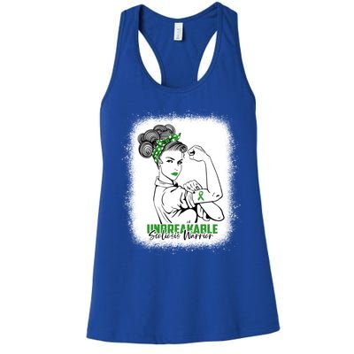 Scoliosis Warrior Unbreakable Bleached Scoliosis Awareness Gift Women's Racerback Tank