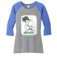 Scoliosis Warrior Unbreakable Bleached Scoliosis Awareness Gift Women's Tri-Blend 3/4-Sleeve Raglan Shirt