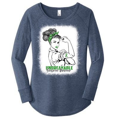 Scoliosis Warrior Unbreakable Bleached Scoliosis Awareness Gift Women's Perfect Tri Tunic Long Sleeve Shirt