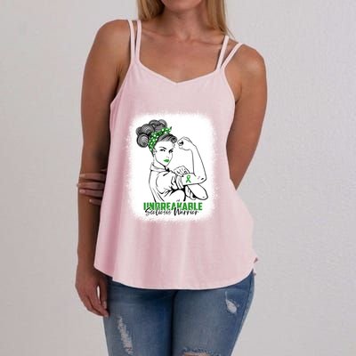 Scoliosis Warrior Unbreakable Bleached Scoliosis Awareness Gift Women's Strappy Tank