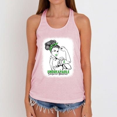 Scoliosis Warrior Unbreakable Bleached Scoliosis Awareness Gift Women's Knotted Racerback Tank