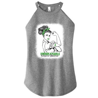 Scoliosis Warrior Unbreakable Bleached Scoliosis Awareness Gift Women's Perfect Tri Rocker Tank