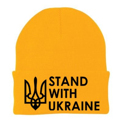 Stand With Ukraine Military Support Ukrainians Army Knit Cap Winter Beanie