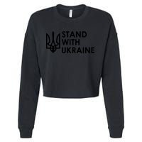 Stand With Ukraine Military Support Ukrainians Army Cropped Pullover Crew